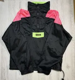 90sColumbia ハーフジップ ナイロンジャケット ブラック M