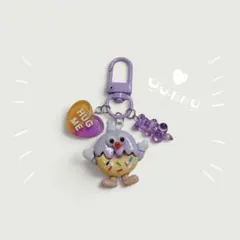 じゃらじゃらキーホルダー　ドーナツくん　紫