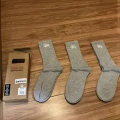 【新品 お買い得】Stussy 靴下 3足セット GREY