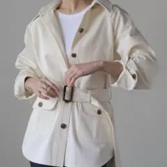regleam　サファリジャケット　ホワイトデニムシャツ　スプリングコートのサムネイル