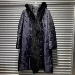LANVIN フォックスファーダウンコート 40 ネイビー