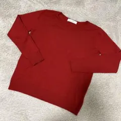 レッド Vネックセーター Fサイズ