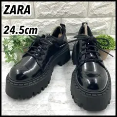 【美品】ZARA ザラ トラックソール 厚底 レースアップシューズ 38