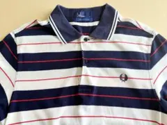 FRED PERRY ポロシャツ ボーダー柄 ネイビー レッドのサムネイル