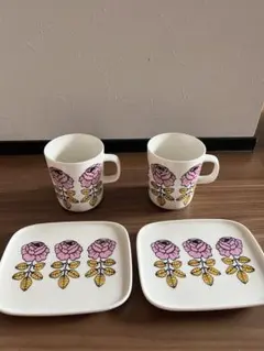 ♡マリメッコ ヴィヒキルース プレートセット ピンク パウダー