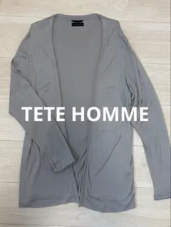 TETE HOMME テットオム　カーディガン Ｌサイズ　グレー