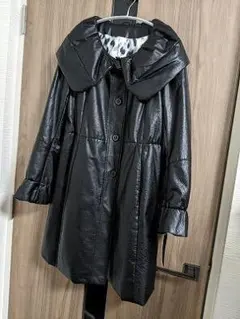 127　新品未使用タグ付き　超軽量　鹿革　リアルレザー　中綿　ロングコート