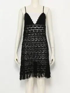 snidel かぎ編み ニット 膝丈 ワンピース レイヤード