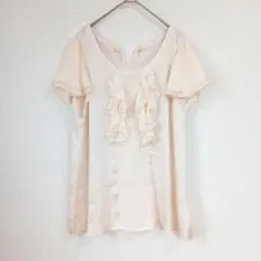 ロペピクニック フリル ブラウス アイボリー L 40 シフォン袖