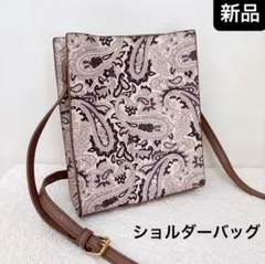 ショルダーバッグ　ペイズリー柄　紐の長さ調整可能　ミニバッグ　肩がけ　バッグ　→