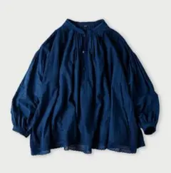 BADOU-R 45R インドカディコットン　フリルブラウス　ブラック　サイズ3 71030313.jpg