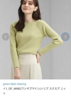 green label relaxing リブ スクエア ニット