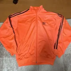 オレンジ×黒　80s adidas トラックジャケット　ジャージ