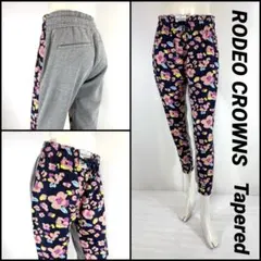 ロデオクラウンズ トレーナーパンツ 花柄 テーパード Sサイズ 66〜75cm
