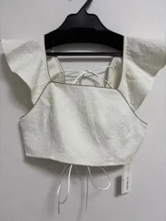 リリーブラウン　ジャガードフリルビスチェ