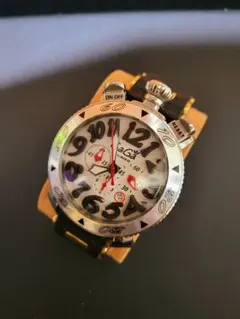 【TM022】Gaga クロノグラフ 腕時計 シルバー/ブラック