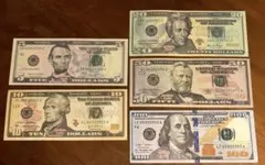 イミテーション米ドル札5pset