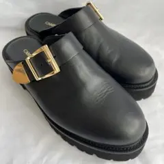 定価2.8万✨美品 カミナンド バックル クロッグ サボサンダル 厚底 黒