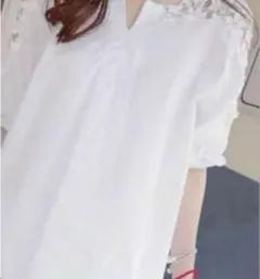 レディース　レースのブラウス　L