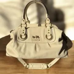 【COACH正規品】コーチ　ハンドバッグ　ショルダー　ストラップ付　アイボリー