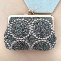 ミナペルホネン tambourinの生地使用❁︎がま口ポーチ