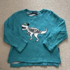 kladskap 恐竜 トレーナー カットソー　ターコイズ　グリーン　100
