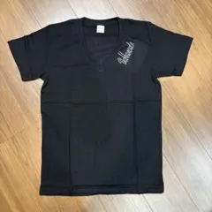 ラインストーン Vネック Tシャツ ブラック Lサイズ