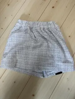 【可愛い！】RICH MIX ツイード スカパン 130 水色 インナーパンツ付