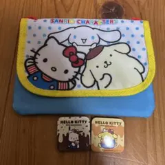 サンリオ ハローキティ ポーチ　缶バッジ　セット　ポムポムプリン