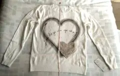 トレーナー　M〜L オフホワイト ハートマーク