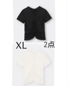 ジーユー GU シアー ギャザー Tシャツ XLサイズタグ付き 2点セット 半袖のサムネイル