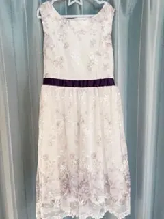 TOCCO CLOSET 花柄刺繍 膝丈ワンピース