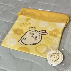 ちいかわ くら寿司 うさぎ 巾着&缶バッジ