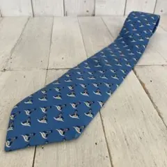 HERMES エルメス シルクネクタイ マリンボート&水兵柄 ブルー色