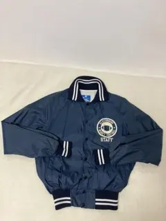 90s USA製ナイロンスタジャン 紺 カレッジ champion ネイビー