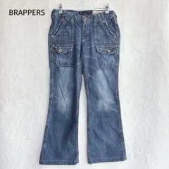 【ブラッパーズ】デニムパンツ ブーツカット フレア美脚 ヴィンテージ加工ポケットのサムネイル