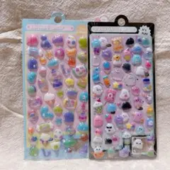 【新品】ぷっくり 3Dシール 2枚セット 海外製 ファンシー おばけ 恐竜