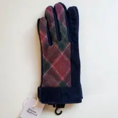 Vivienne Westwood チェック柄 メンズ手袋 ネイビー23～24㎝のサムネイル