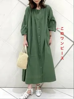 URBAN RESEARCH DOORS コットンボイル ギャザーワンピース