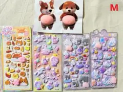 犬のおなか2枚＋猫の肉球・おしりステッカー4枚、3Dデコ用人気セット