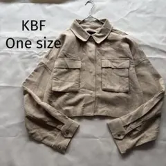 【ケービーエフ】 One♪ ヘンリボーン 長袖 シャツ 丈短め ベージュ