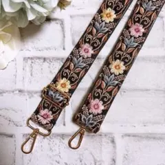 インド刺繍リボン　スマホショルダー　ショルダーベルト　バッグ　　NO3781