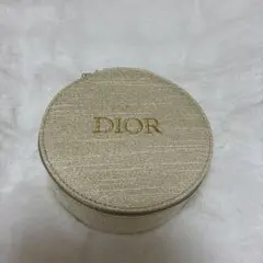 Dior ゴールド 円形ポーチ ミラー付きノベルティ