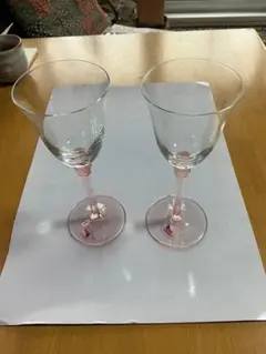 チェコスロバキア製 ボヘミアのクリスタルヴィンテージワイングラス 2脚セット