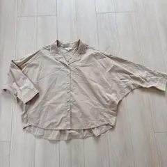 【美品】MOUSSY マウジー パイピング オープンカラーシャツ ベージュ Fのサムネイル