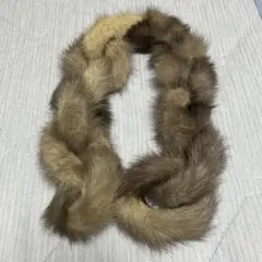ミンクファー 編み込み マフラー