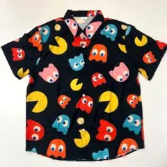 【新品未使用】パックマン PAC-MAN 総柄 アロハシャツ レトロゲーム L