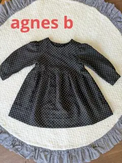 Agnès b. ENFANT 黒ドットワンピース 2 ans