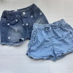 ショートデニムパンツ 80センチ　90センチ　 2点セット