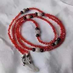 天然石とスワロフスキーを使用したメガネチェーン ハンドメイド